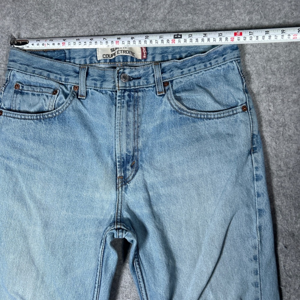 Levi's denim jeans mens 34x30 Light Blue 516 Slim Fit Casual Workwear - Picture 2 of 16